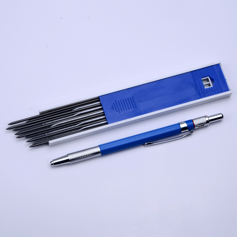 금속 기계식 연필 2.0mm 2B 리드 홀더 제도 드로잉 연필 세트, 12 조각 리드 쓰기 학교 선물 문구